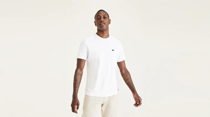 Men's ribbed cuffs and hem polo shirts for a textured lookCrewneck Tee, Slim Fit