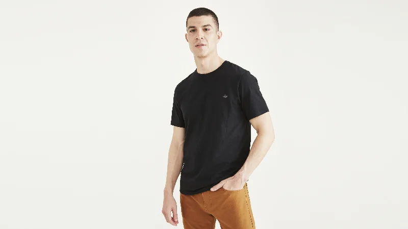 Men's breathable cotton blend polo shirts for summer outingsCrewneck Tee, Slim Fit