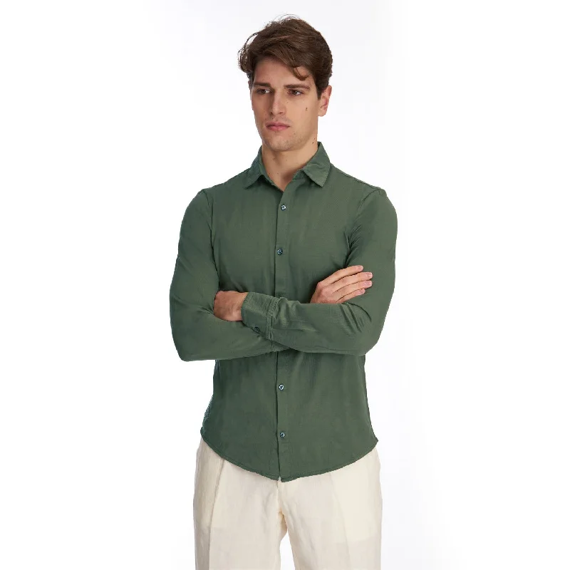 Men's UV - protected polo shirts for outdoor gardeningDARK GREEN POLO SHIRT
