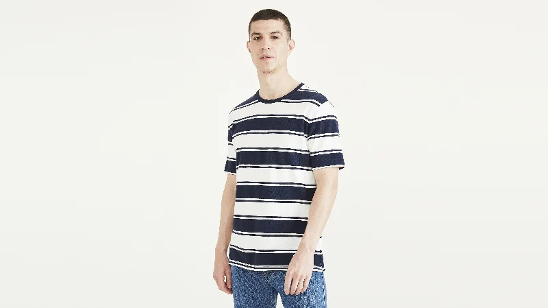 Men's ribbed cuffs and hem polo shirts for a textured lookDeck Stripe Tee, Regular Fit Men's ribbed cuffs and hem polo shirts for a textured lookDeck Stripe Tee, Regular Fit