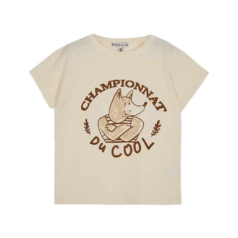 Men's slim - fit graphic t - shirts with vintage rock band printsEmile et Ida Tee Shirt Imprime Place Ecru Men's slim - fit graphic t - shirts with vintage rock band printsEmile et Ida Tee Shirt Imprime Place Ecru