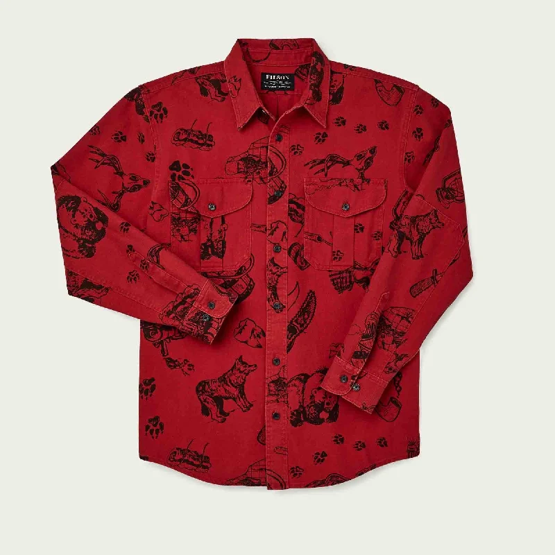 Men's long sleeve fleece - lined shirts for extreme cold weatherVINTAGE WASH ALASKAN GUIDE SHIRT