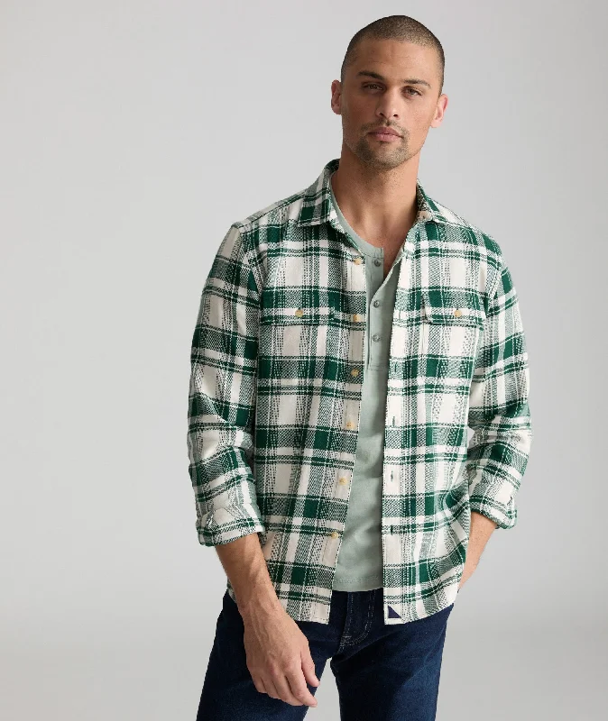 Men's two - tone stripe polo shirts with a preppy styleOrganic Cotton Plaid Flannel Shirt