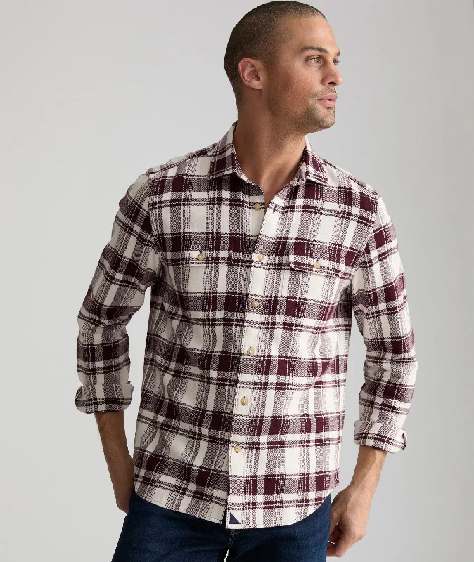 Men's long sleeve classic fit polo shirts with embroidered logosOrganic Cotton Plaid Flannel Shirt