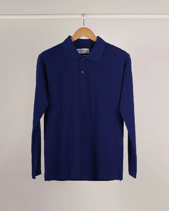 Men's color - block polo shirts with a bold fashion statementFull Sleeves Polo: Royal Blue