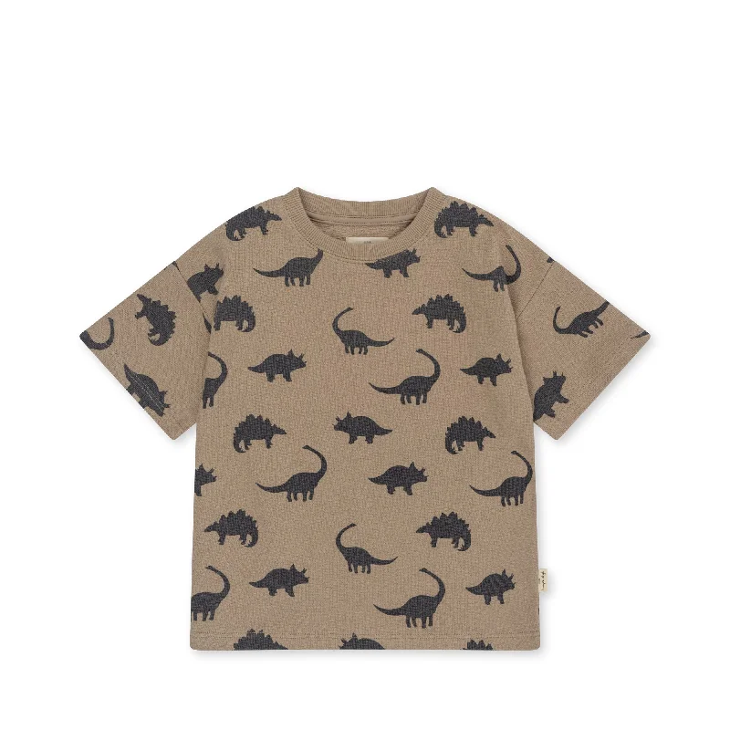 Men's printed Hawaiian t - shirts for tropical vacationsKonges Sløjd Obi Tee GOTS Dino Silhouette Men's printed Hawaiian t - shirts for tropical vacationsKonges Sløjd Obi Tee GOTS Dino Silhouette
