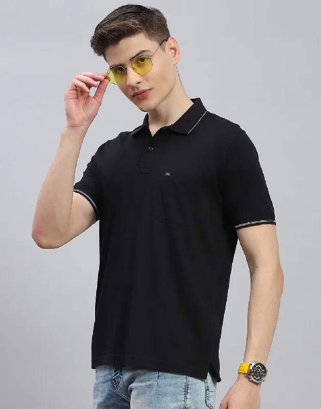 Men's plus size golf polo shirts in moisture wicking fabricMen Black Solid Polo Collar Half Sleeve T-Shirt Men's plus size golf polo shirts in moisture wicking fabricMen Black Solid Polo Collar Half Sleeve T-Shirt