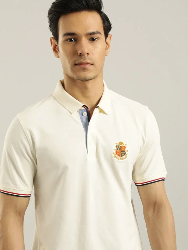 Men's breathable cotton blend polo shirts for summer outingsMen Solid Polo T-Shirt