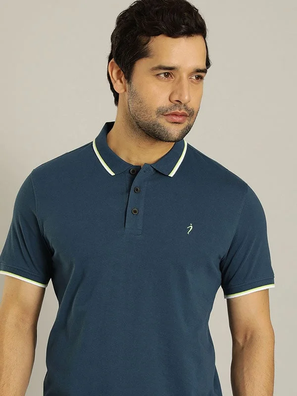 Men's breathable cotton blend polo shirts for summer outingsMen Solid Polo T-Shirt