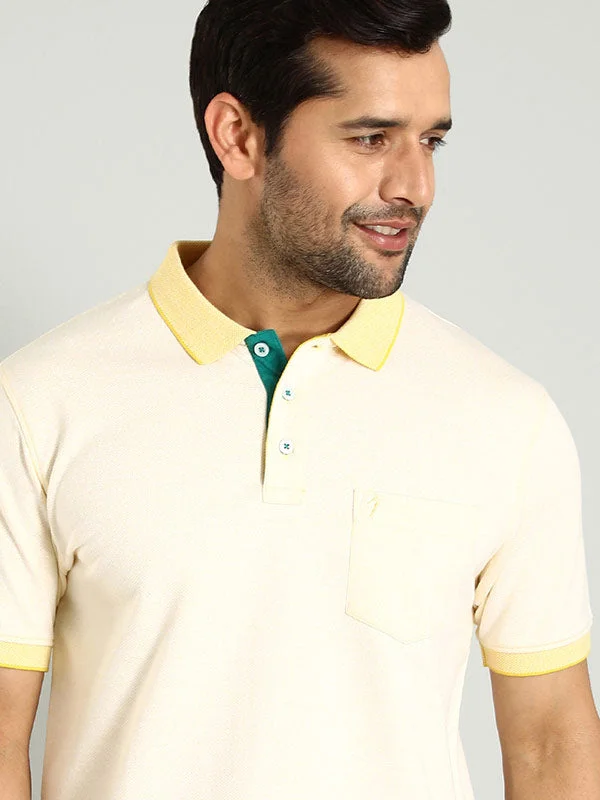 Men's jacquard woven polo shirts with intricate designsMen Solid Polo T-Shirt