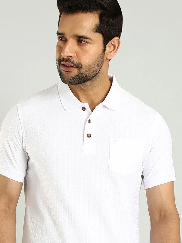 Men's two - tone stripe polo shirts with a preppy styleMen Solid Polo T-Shirt