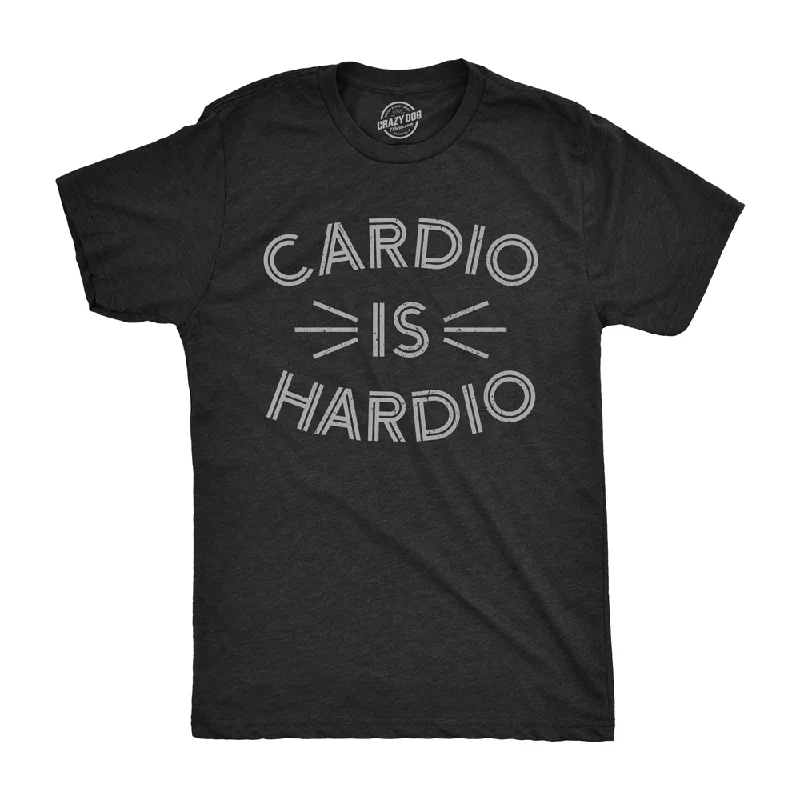 Men's smart - casual checkered t - shirts for semi - formal occasionsCardio Is Hardio Men's T Shirt Men's smart - casual checkered t - shirts for semi - formal occasionsCardio Is Hardio Men's T Shirt
