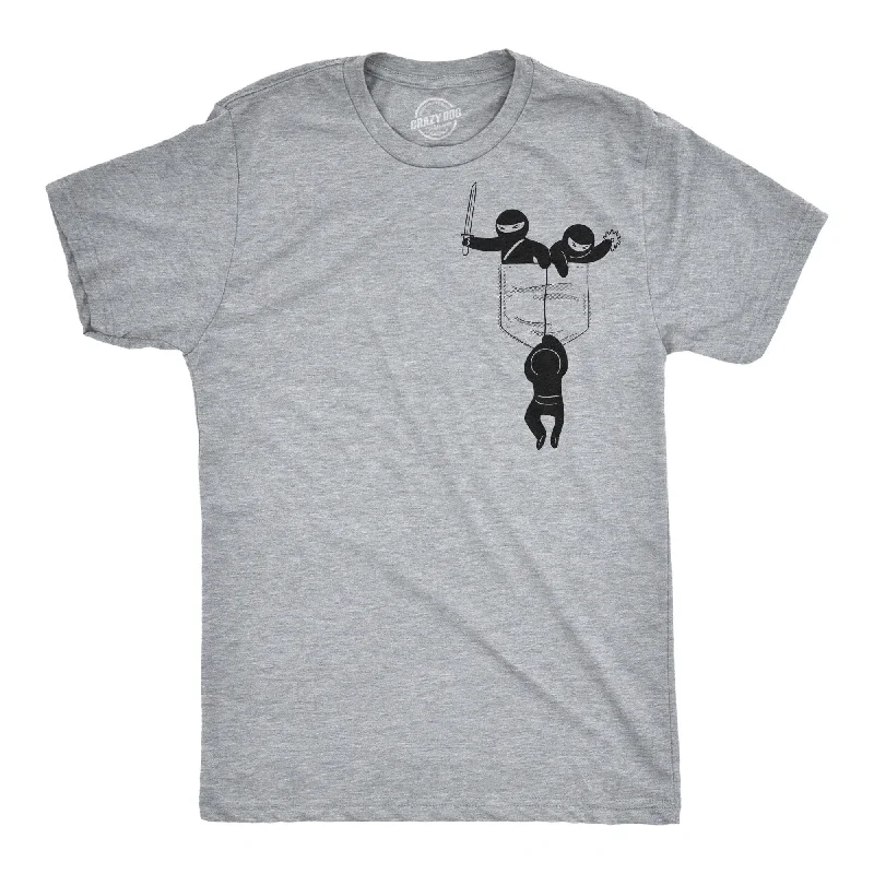 Men's mock - neck t - shirts with a modern and sleek stylePocket Ninjas Men's T Shirt Men's mock - neck t - shirts with a modern and sleek stylePocket Ninjas Men's T Shirt