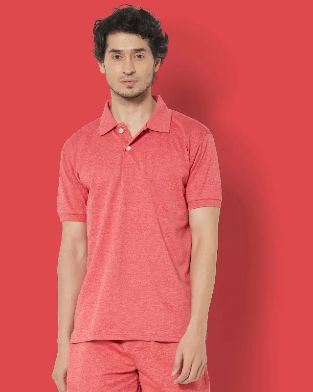 Men's high - collar polo shirts with a modern twistActive Polo : Rose Melange