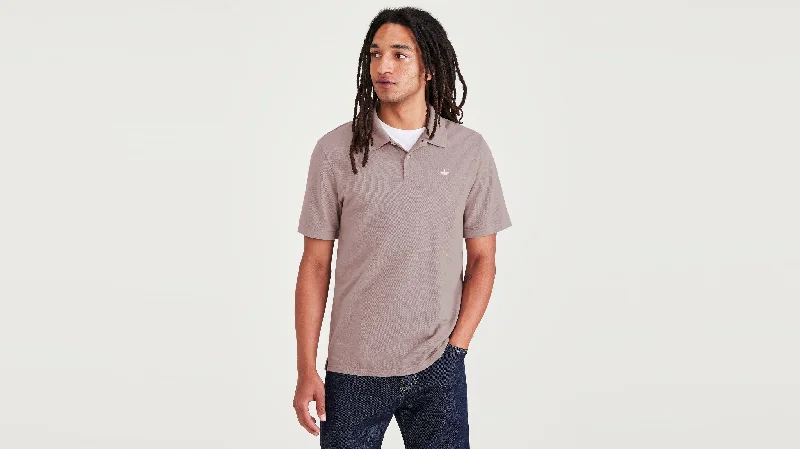 Men's UV - protected polo shirts for outdoor gardeningRib Collar Polo, Slim Fit