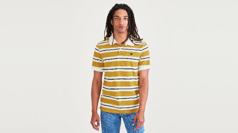 Men's high - collar polo shirts with a modern twistRib Collar Polo, Slim Fit