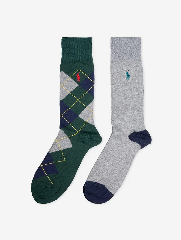 Men's high - collar polo shirts with a modern twistArgyle 2 Pack Socks Multi