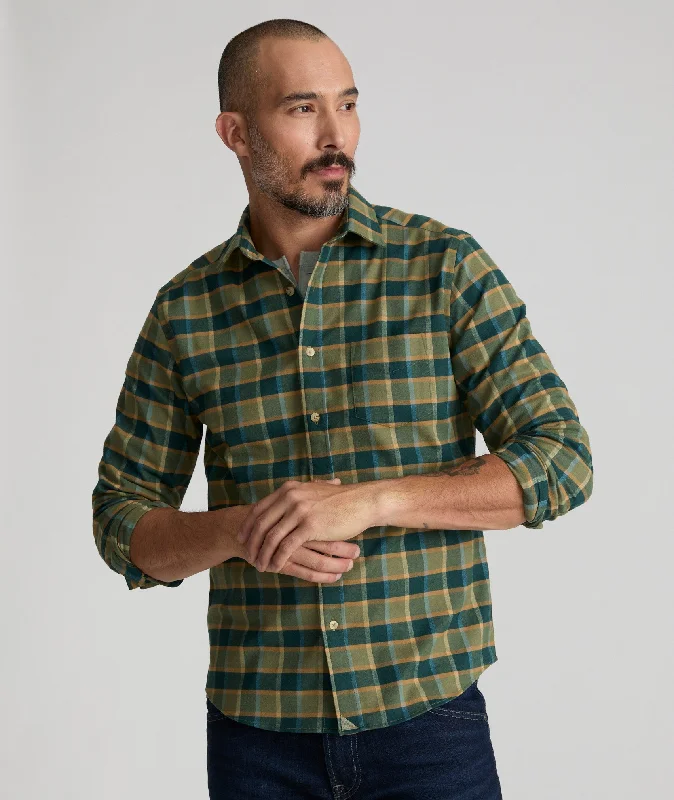 Men's luxury cashmere blend polo shirts in solid colorsWrinkle-Free Performance Flannel Ryan Shirt