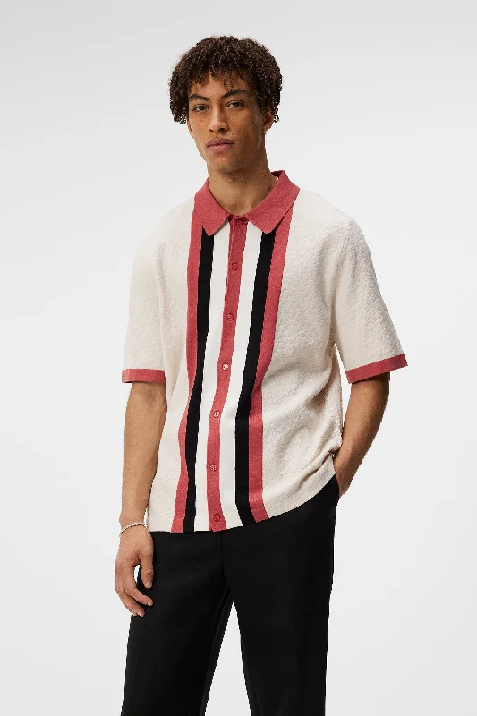 Men's long sleeve classic fit polo shirts with embroidered logosRayne Jacquard Monogram Polo