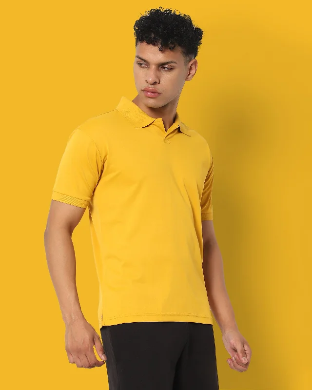 Men's long sleeve classic fit polo shirts with embroidered logosSwift Dry Polo : Mustard Men's long sleeve classic fit polo shirts with embroidered logosSwift Dry Polo : Mustard