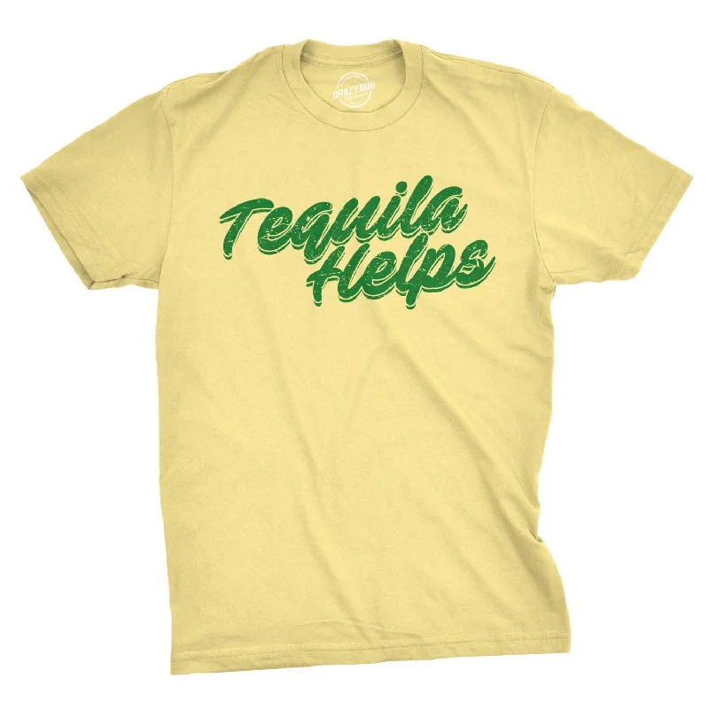 Men's thermal t - shirts with a high - neck design for cold weatherTequila Helps Men's T Shirt Men's thermal t - shirts with a high - neck design for cold weatherTequila Helps Men's T Shirt