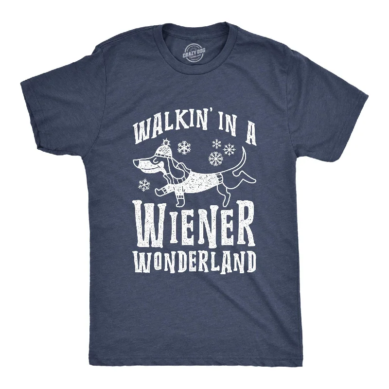 Men's smart - casual checkered t - shirts for semi - formal occasionsWalkin In A Wiener Wonderland Men's T Shirt Men's smart - casual checkered t - shirts for semi - formal occasionsWalkin In A Wiener Wonderland Men's T Shirt