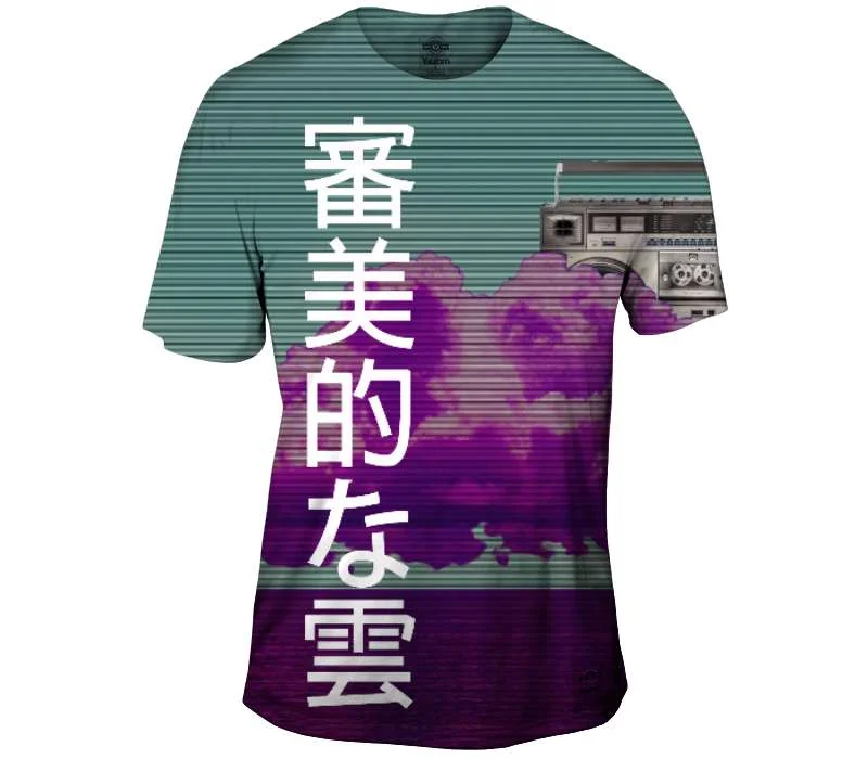 Men's slim - fit graphic t - shirts with vintage rock band printsAesthetic Sound In The Clouds Men's slim - fit graphic t - shirts with vintage rock band printsAesthetic Sound In The Clouds