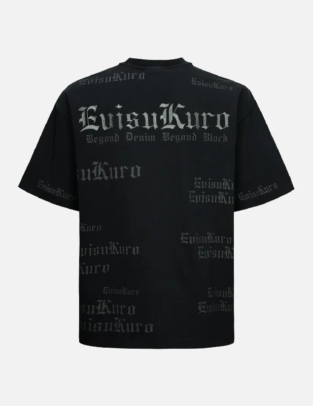 Men's printed Hawaiian t - shirts for tropical vacationsAllover Logo and Seagull Embroidery Loose Fit Pigment Dye T-Shirt Men's printed Hawaiian t - shirts for tropical vacationsAllover Logo and Seagull Embroidery Loose Fit Pigment Dye T-Shirt
