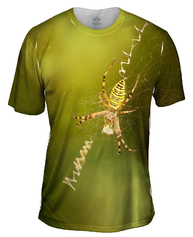 Men's thermal t - shirts with a high - neck design for cold weatherArgiope Frelon Spider Men's thermal t - shirts with a high - neck design for cold weatherArgiope Frelon Spider