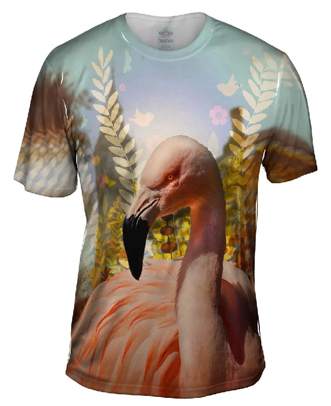 Men's distressed denim - look t - shirts with a rugged appealBig Ben Flamingo