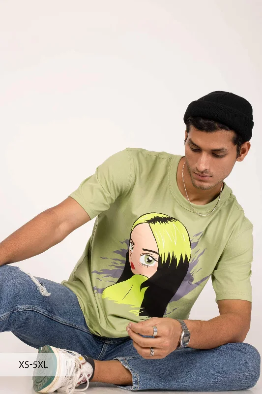 Men's short - sleeve linen t - shirts for summer beach outingsBillie Bratz Oversized T-shirt Men's short - sleeve linen t - shirts for summer beach outingsBillie Bratz Oversized T-shirt