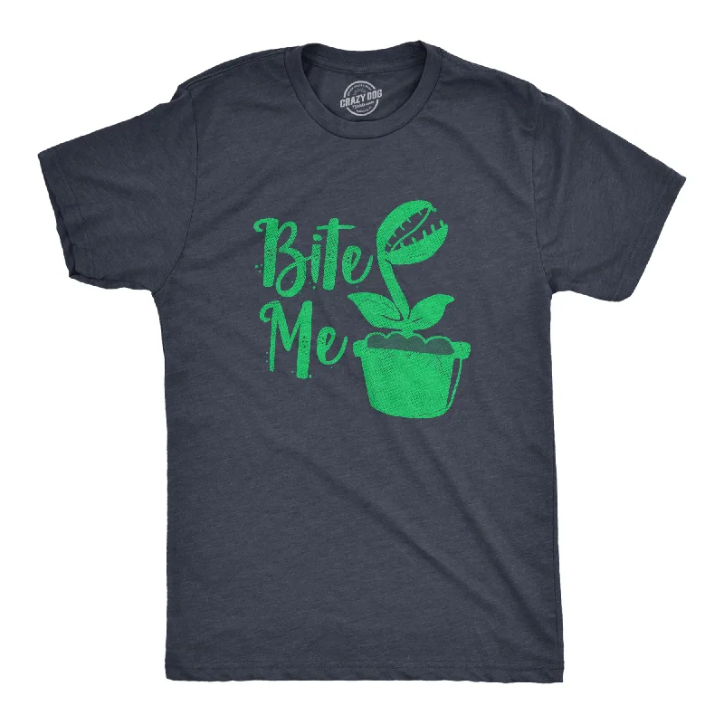 Men's slim - fit graphic t - shirts with vintage rock band printsBite Me Plants Men's T Shirt Men's slim - fit graphic t - shirts with vintage rock band printsBite Me Plants Men's T Shirt
