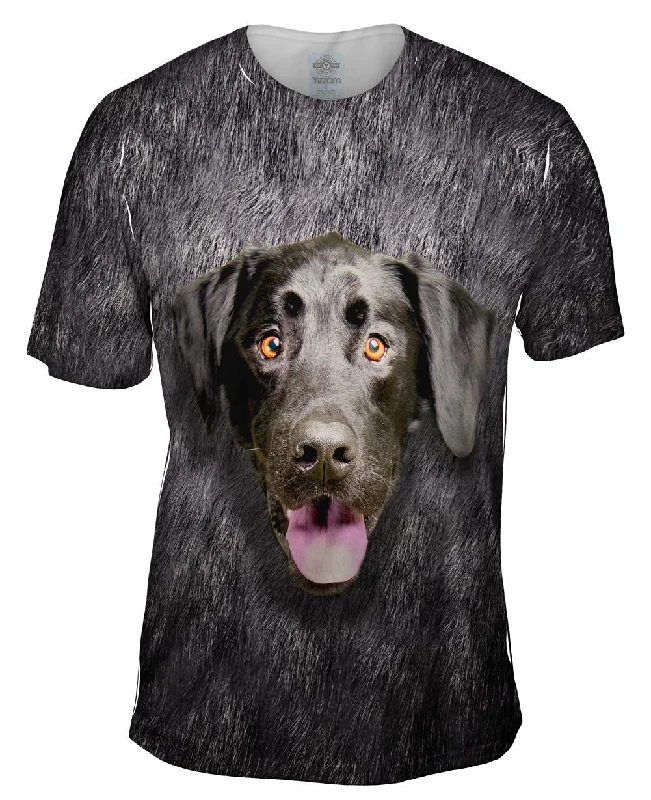 Men's mock - neck t - shirts with a modern and sleek styleBlack Lab Face