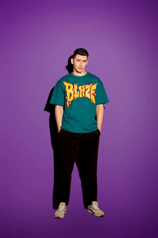 Men's ribbed t - shirts with a textured finish for added styleBlaze Oversized T-shirt Men's ribbed t - shirts with a textured finish for added styleBlaze Oversized T-shirt