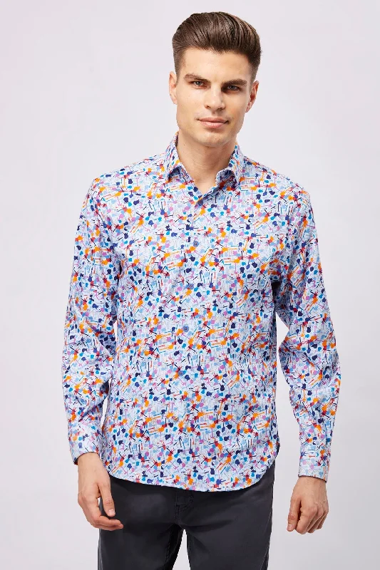 Men's eco - friendly recycled t - shirts for sustainable fashion choicesBlue with Guitars Shirt Men's eco - friendly recycled t - shirts for sustainable fashion choicesBlue with Guitars Shirt