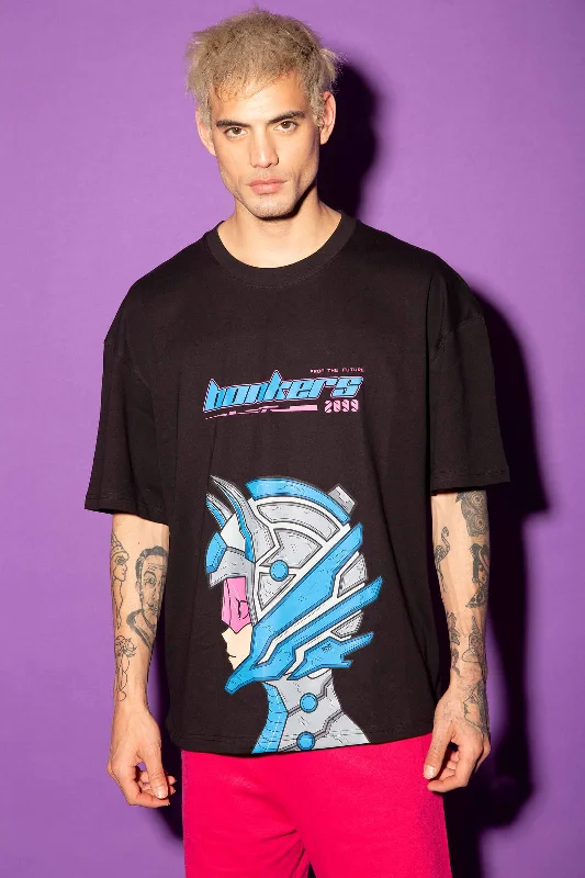 Men's smart - casual checkered t - shirts for semi - formal occasionsBonkers Futuristic Oversized T-Shirt Men's smart - casual checkered t - shirts for semi - formal occasionsBonkers Futuristic Oversized T-Shirt