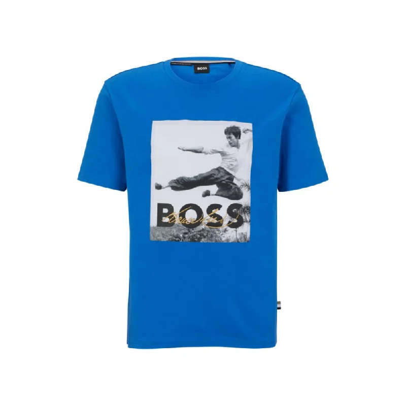 Men's v - neck muscle t - shirts for a body - building aestheticBOSS x Bruce Lee gender-neutral T-shirt with photo artwork Men's v - neck muscle t - shirts for a body - building aestheticBOSS x Bruce Lee gender-neutral T-shirt with photo artwork