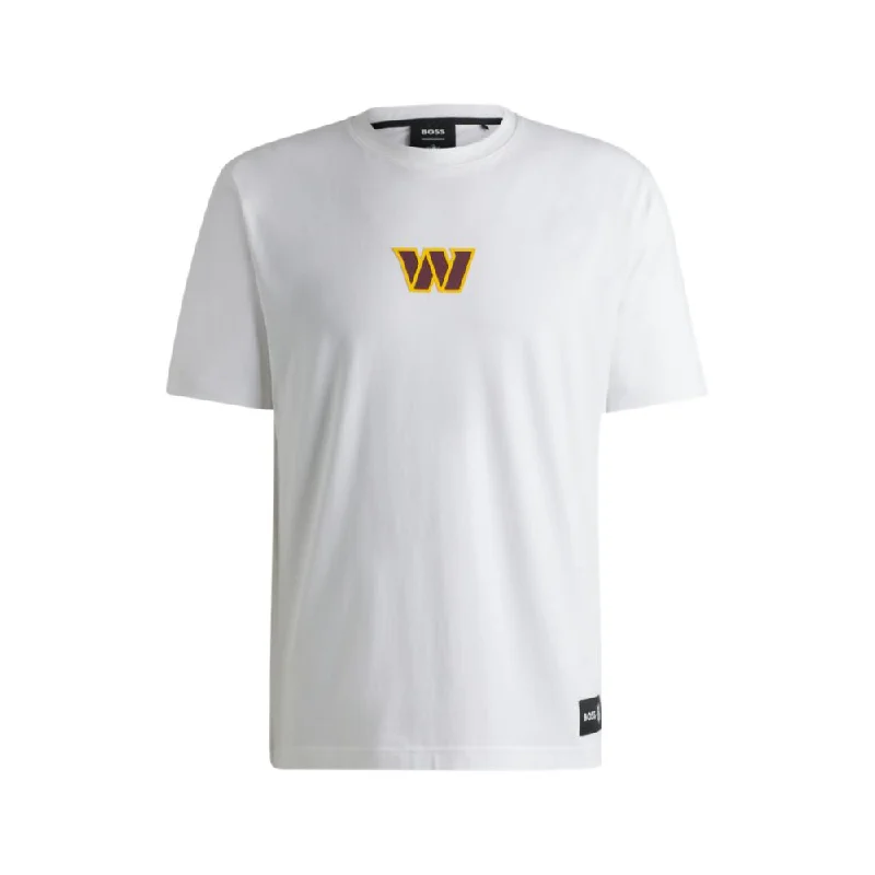Men's thermal t - shirts with a high - neck design for cold weatherBOSS x NFL stretch-cotton T-shirt with special branding Men's thermal t - shirts with a high - neck design for cold weatherBOSS x NFL stretch-cotton T-shirt with special branding