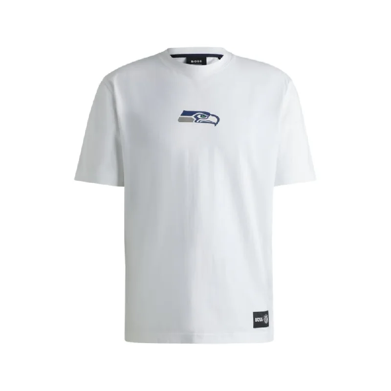 Men's moisture - wicking athletic t - shirts for intense workoutsBOSS x NFL stretch-cotton T-shirt with special branding Men's moisture - wicking athletic t - shirts for intense workoutsBOSS x NFL stretch-cotton T-shirt with special branding