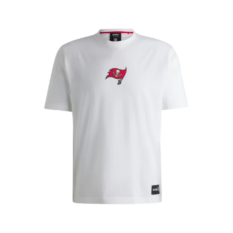 Men's moisture - wicking athletic t - shirts for intense workoutsBOSS x NFL stretch-cotton T-shirt with special branding