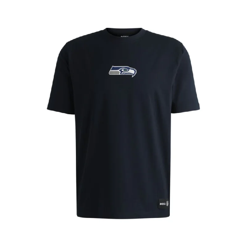 Men's eco - friendly recycled t - shirts for sustainable fashion choicesBOSS x NFL stretch-cotton T-shirt with special branding Men's eco - friendly recycled t - shirts for sustainable fashion choicesBOSS x NFL stretch-cotton T-shirt with special branding