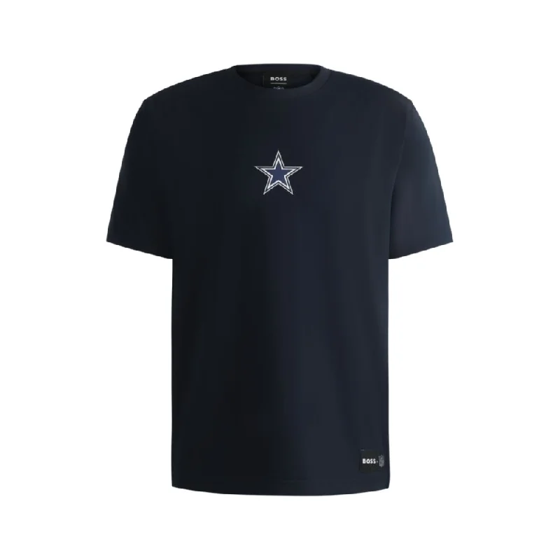 Men's printed Hawaiian t - shirts for tropical vacationsBOSS x NFL stretch-cotton T-shirt with special branding Men's printed Hawaiian t - shirts for tropical vacationsBOSS x NFL stretch-cotton T-shirt with special branding