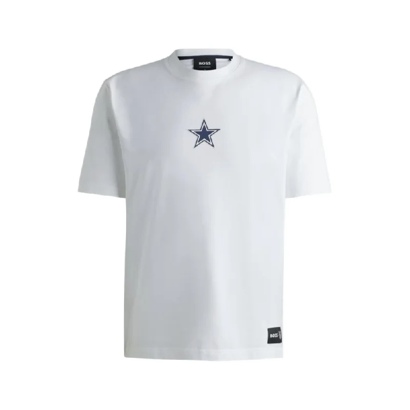 Men's UV - protection t - shirts for outdoor activities in the sunBOSS x NFL stretch-cotton T-shirt with special branding Men's UV - protection t - shirts for outdoor activities in the sunBOSS x NFL stretch-cotton T-shirt with special branding