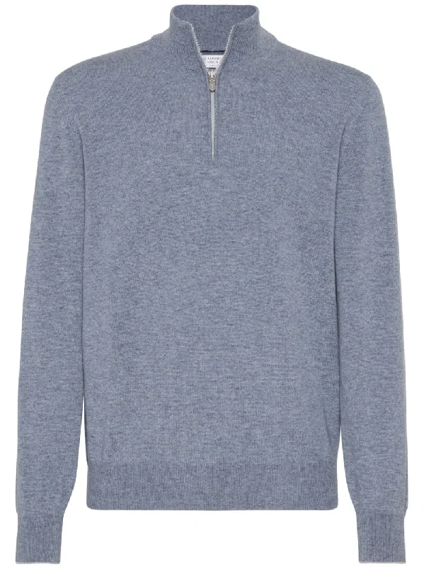 Men's slim - fit graphic t - shirts with vintage rock band printsBrunello Cucinelli Men's Sweaters Clear blue Men's slim - fit graphic t - shirts with vintage rock band printsBrunello Cucinelli Men's Sweaters Clear blue