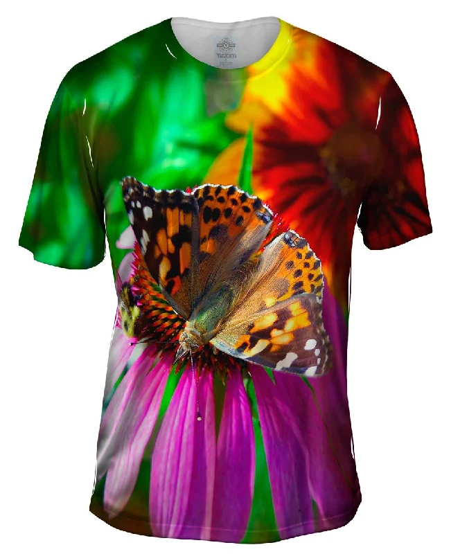 Men's distressed denim - look t - shirts with a rugged appealBubble Butterfly