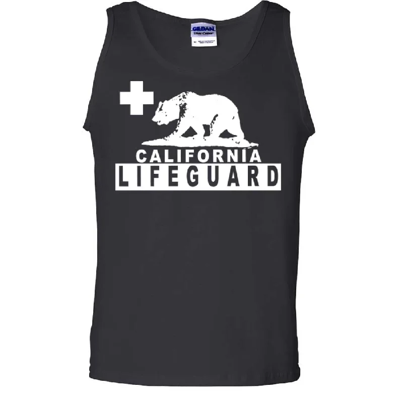 Men's short - sleeve linen t - shirts for summer beach outingsCalifornia Lifeguard Asst Colors Tank Top Men's short - sleeve linen t - shirts for summer beach outingsCalifornia Lifeguard Asst Colors Tank Top