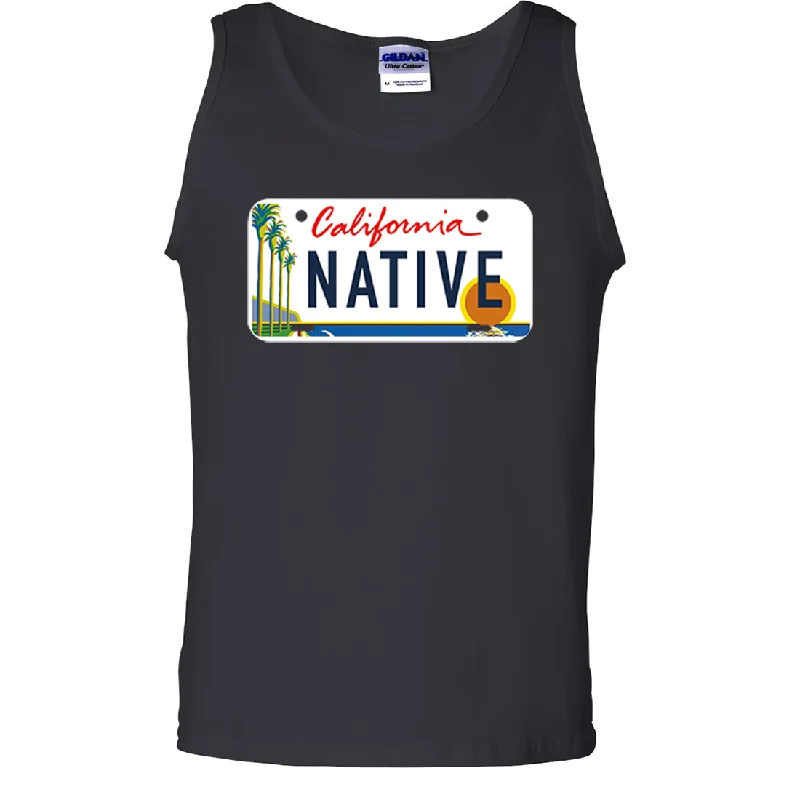Men's ribbed t - shirts with a textured finish for added styleCalifornia Native License Plate Asst Colors Tank Top Men's ribbed t - shirts with a textured finish for added styleCalifornia Native License Plate Asst Colors Tank Top