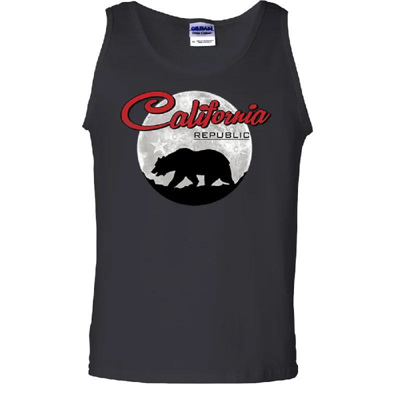 Men's distressed denim - look t - shirts with a rugged appealCalifornia Republic Full Moon Bear Asst Colors Tank Top Men's distressed denim - look t - shirts with a rugged appealCalifornia Republic Full Moon Bear Asst Colors Tank Top