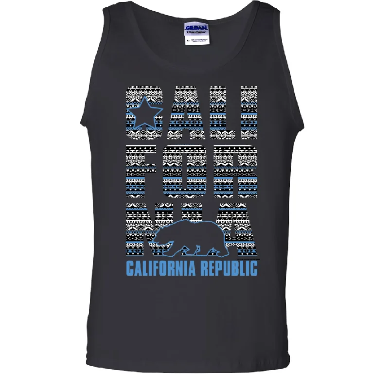 Men's long - sleeve henley t - shirts with button - down placketsCalifornia Republic Tribal Aztec Asst Colors Tank Top Men's long - sleeve henley t - shirts with button - down placketsCalifornia Republic Tribal Aztec Asst Colors Tank Top