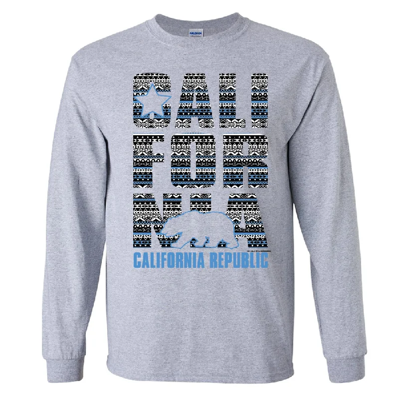 Men's plus - size pocket t - shirts with a classic lookCalifornia Republic Tribal Aztec Long Sleeve Shirt Men's plus - size pocket t - shirts with a classic lookCalifornia Republic Tribal Aztec Long Sleeve Shirt
